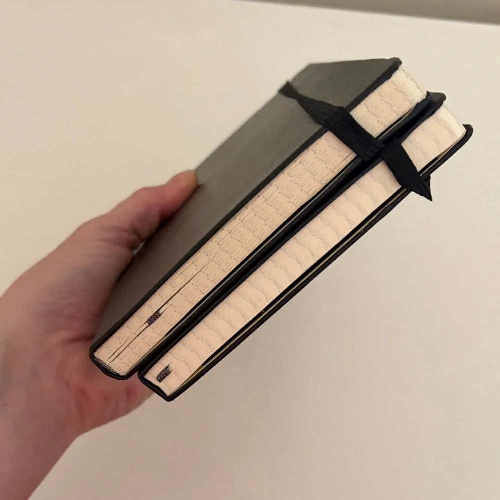Set of‎ 2 Moleskine Black Notebook with Grid Pages